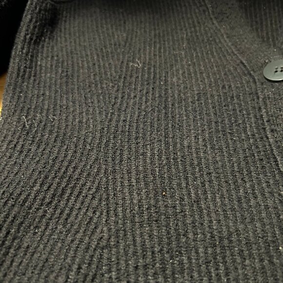 Women Helmut Lang Black V-Neck Ribbed Cotton Blend Chunky Cardigan Sweater S - Picture 13 of 13